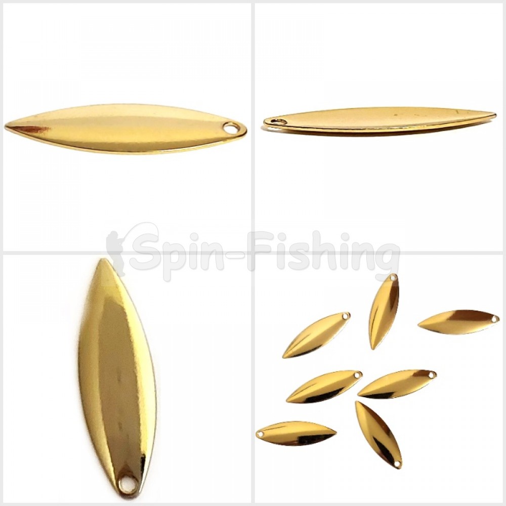 Лепесток Willow Leaf (Ивовый лист), Gold 32×10 мм