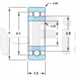 Подшипник NMB Minebea L 520 2х5x1,5 мм (открытый)