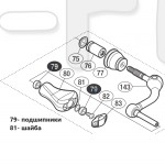 Ремкомплект для кноба катушек с Ø оси 4 мм