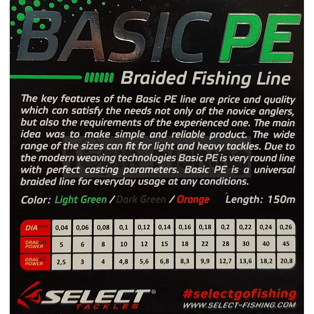 Шнур SELECT BASIC PE 4 (150 м #1,0/0,14 мм) Multicolor