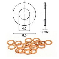 Шайба регулировочная 4х6х0,25 мм